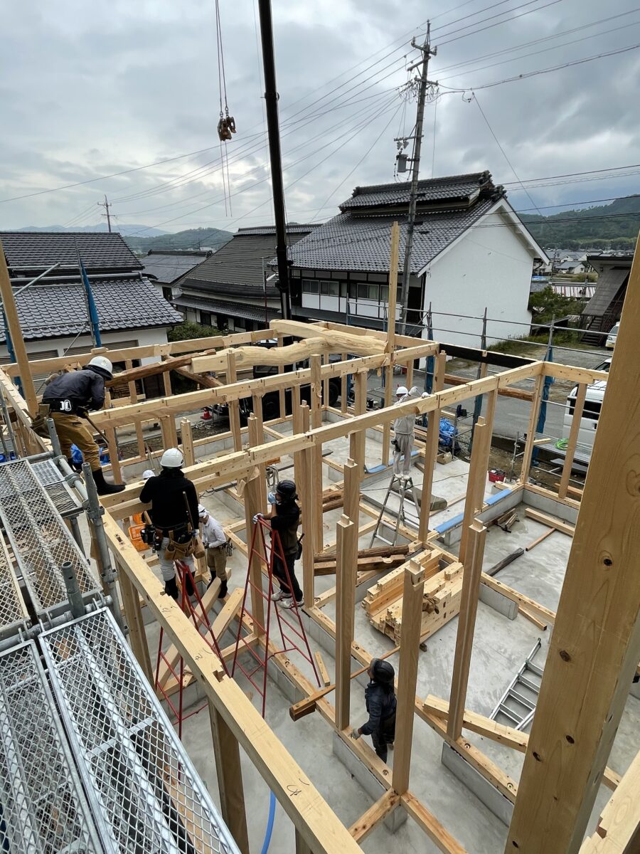 上田市 O様邸 新築工事㉒建前-2 | 丸屋建設工業株式会社