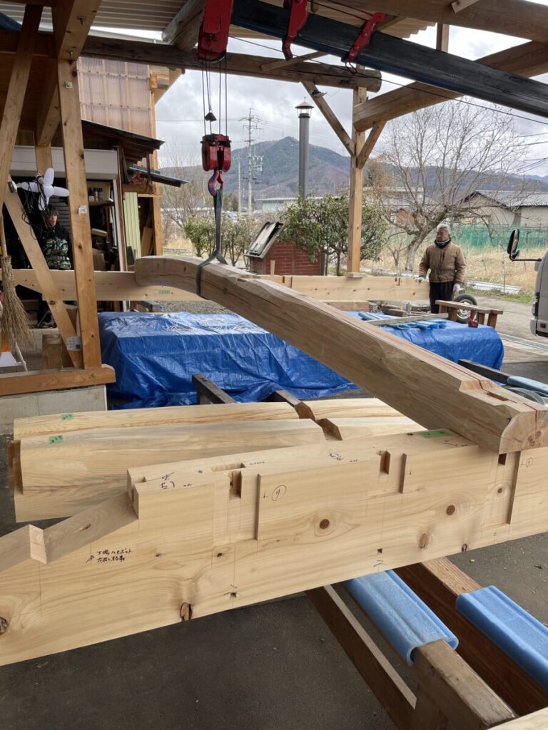 太鼓梁の仮組み